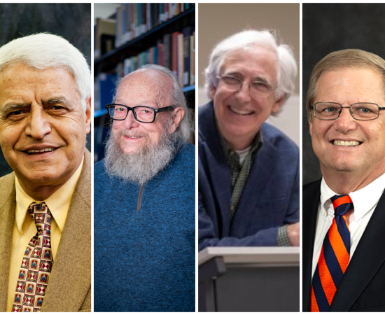 Photo collage of Hossein Behforooz, John Cormican, David Chanatry, and Carl Dziekan